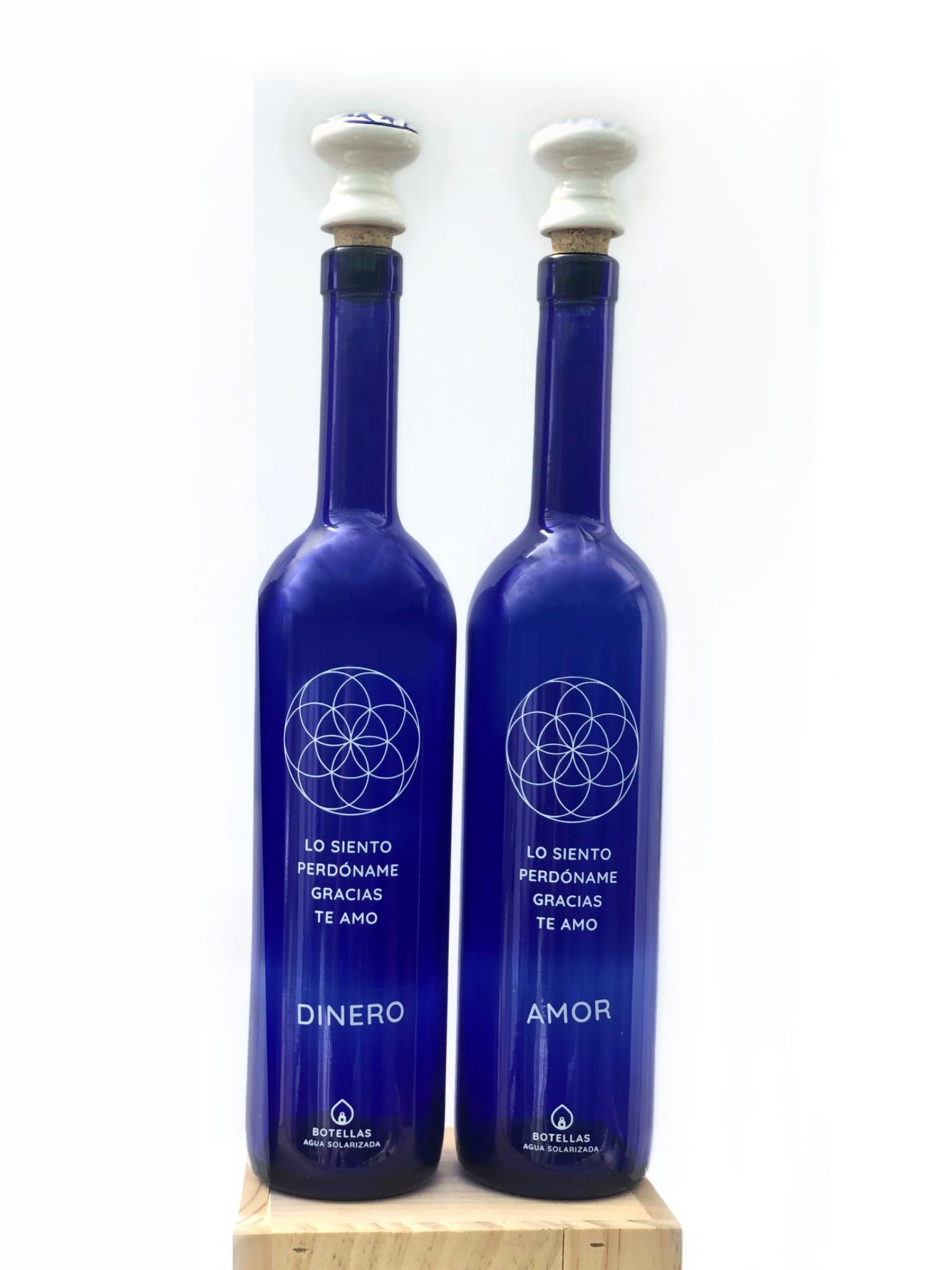 Botellas Solarizar Agua Palabras Gratillo Hooponopono Agua Azul Solar 